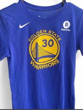 Nike Blue Golden State Warriors #30 Women’s Tee with Yellow Logo
